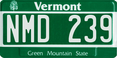 VT license plate NMD239