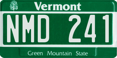 VT license plate NMD241