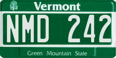 VT license plate NMD242