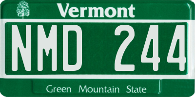 VT license plate NMD244