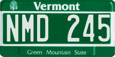 VT license plate NMD245