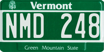 VT license plate NMD248