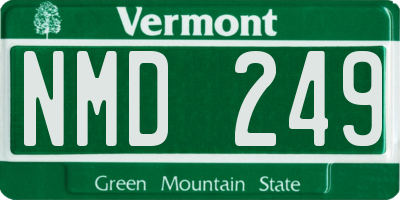 VT license plate NMD249