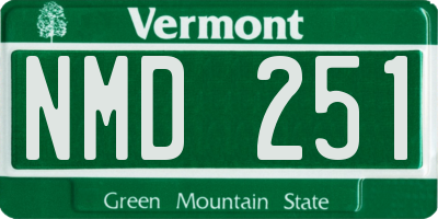 VT license plate NMD251