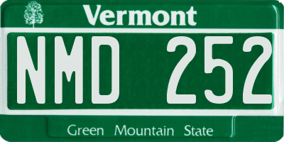 VT license plate NMD252
