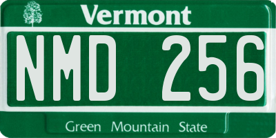 VT license plate NMD256
