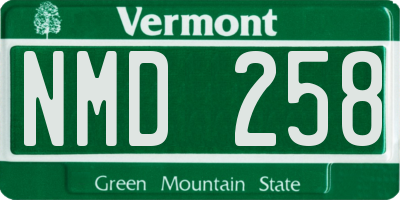 VT license plate NMD258