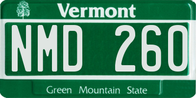 VT license plate NMD260
