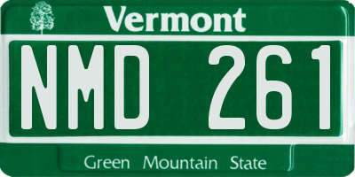 VT license plate NMD261