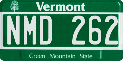 VT license plate NMD262
