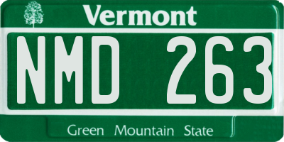 VT license plate NMD263