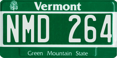 VT license plate NMD264