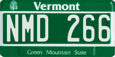 VT license plate NMD266