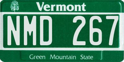 VT license plate NMD267