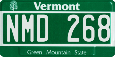 VT license plate NMD268