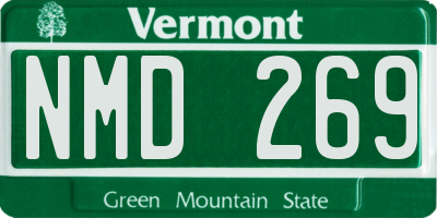 VT license plate NMD269