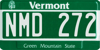 VT license plate NMD272