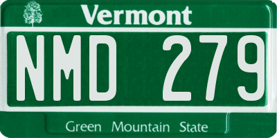 VT license plate NMD279