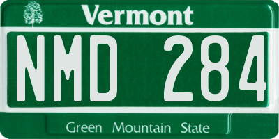 VT license plate NMD284