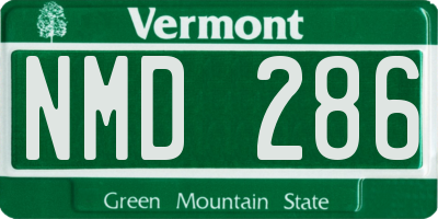 VT license plate NMD286