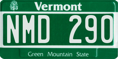 VT license plate NMD290