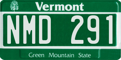 VT license plate NMD291