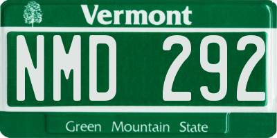 VT license plate NMD292