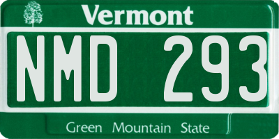 VT license plate NMD293