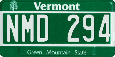 VT license plate NMD294