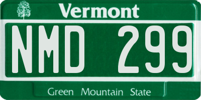 VT license plate NMD299