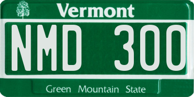 VT license plate NMD300