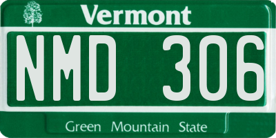 VT license plate NMD306