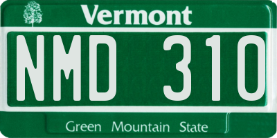 VT license plate NMD310