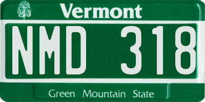 VT license plate NMD318