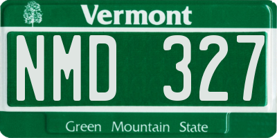 VT license plate NMD327