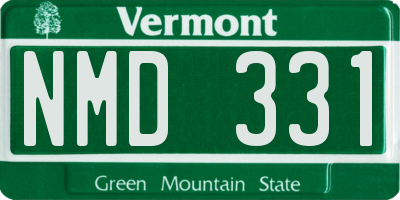 VT license plate NMD331