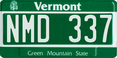 VT license plate NMD337