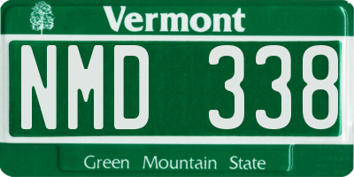 VT license plate NMD338