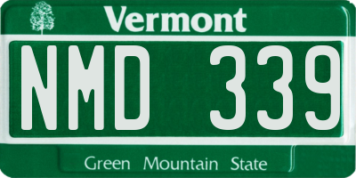 VT license plate NMD339