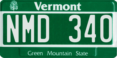 VT license plate NMD340