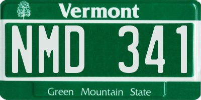 VT license plate NMD341