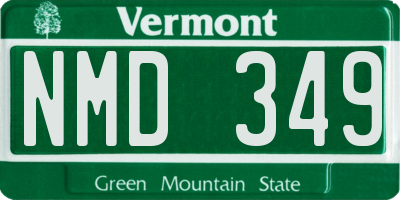 VT license plate NMD349