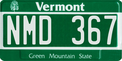 VT license plate NMD367