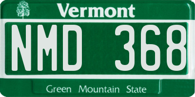 VT license plate NMD368