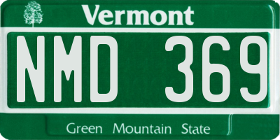 VT license plate NMD369