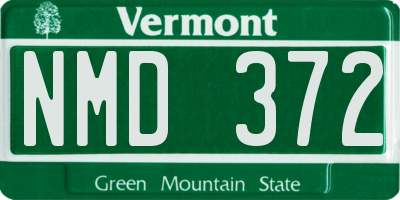 VT license plate NMD372