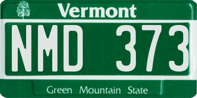 VT license plate NMD373