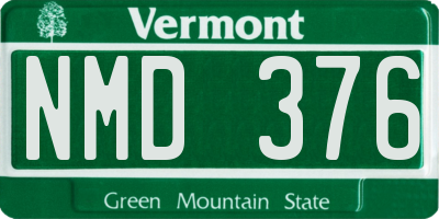 VT license plate NMD376