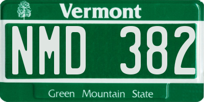 VT license plate NMD382