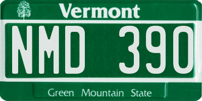 VT license plate NMD390